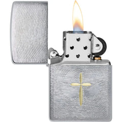 ZIPPO Cross Brushed Chrome Lighter - (1 Count)