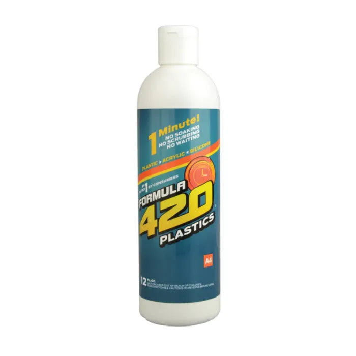 FORMULA 420 ACRYLIC SILICONE CLEANER 12OZ, Effective cleaning solutions for smoking accessories, Smog out cleaner, air cleaner