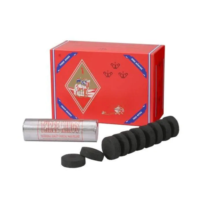 Hookah Accessories and tobacco, charcoal, THREE KING CHARCOAL