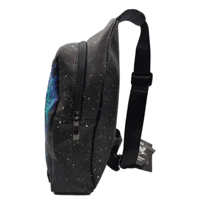 GET LOST PREMIUM SAFFIANO LEATHER SHOULDER BAG - 002 GALAXY BLUE GIRL SMOKING