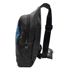 GET LOST PREMIUM SAFFIANO LEATHER SHOULDER BAG - 002 GALAXY BLUE GIRL SMOKING