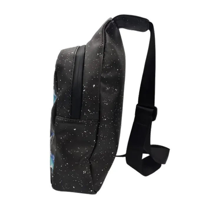 GET LOST PREMIUM SAFFIANO LEATHER SHOULDER BAG - 011 BLUE LOST SKULL