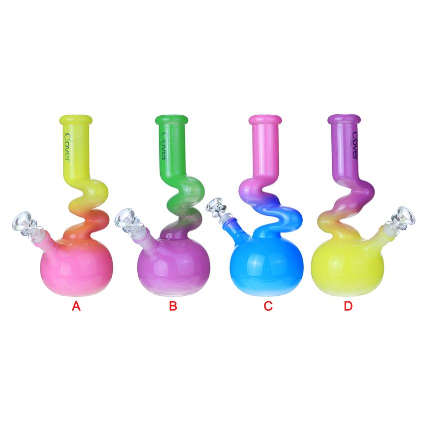 10" 3 Kink Fishbowl Waterpipe - Colors May Vary - (1 count)