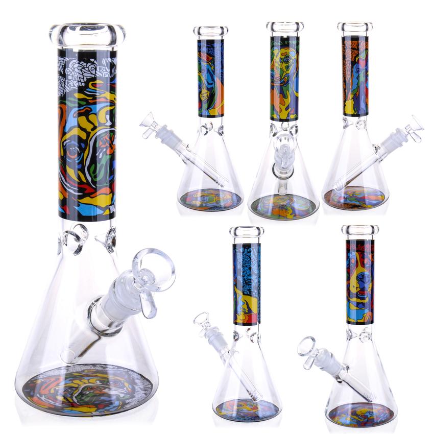 10″ Animal Pet Love Glass Bong Beaker Water Pipe - Colors May Vary - (1 Count)