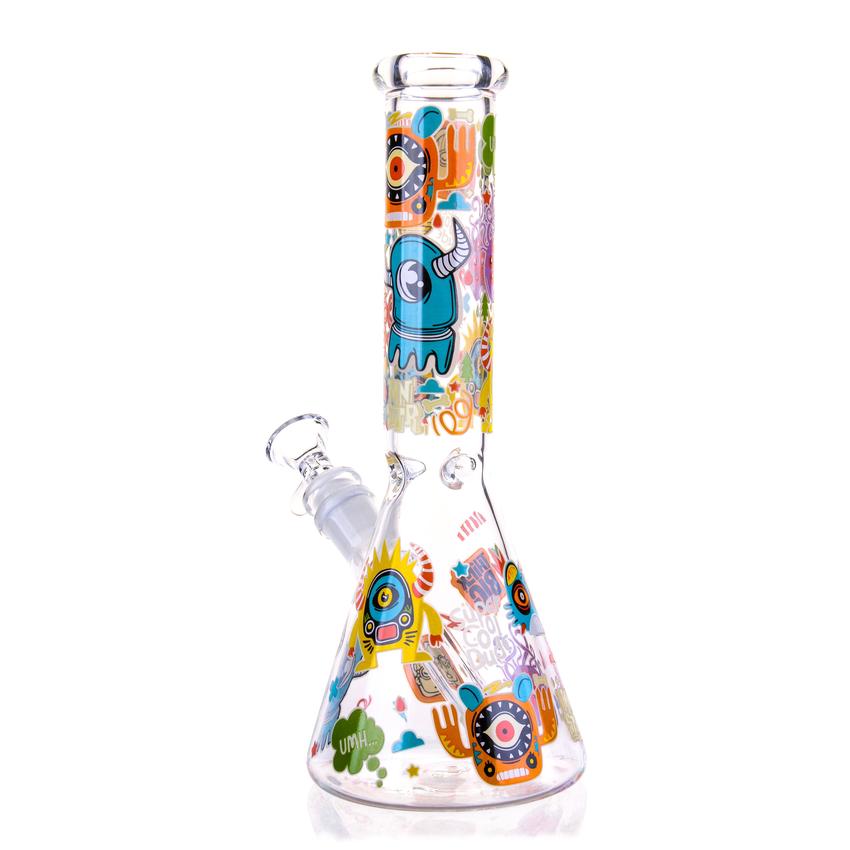 10″ Bulge Eye Glass Bong Beaker Water Pipe - Colors May Vary - (1 Count)