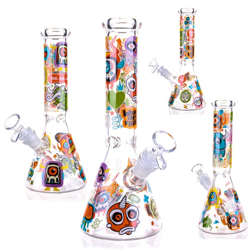10″ Bulge Eye Glass Bong Beaker Water Pipe - Colors May Vary - (1 Count)