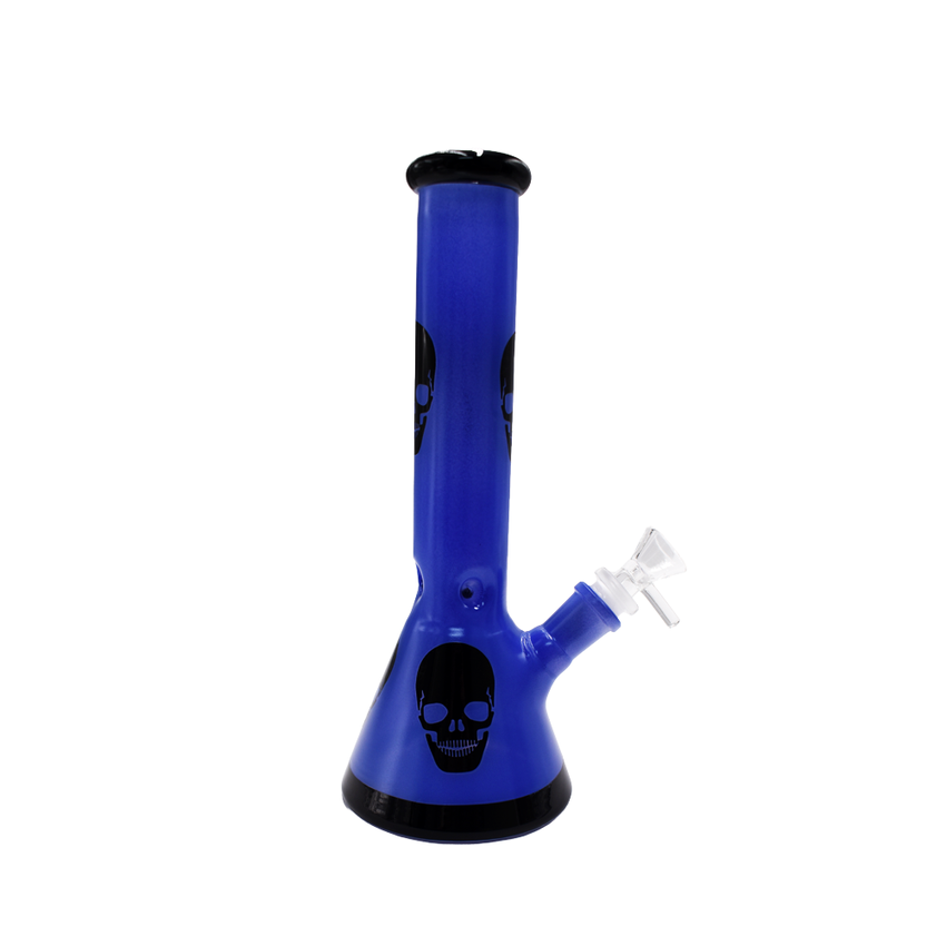 10" Colorful Black Skull Water Pipe - Various Colors - (1 Count)