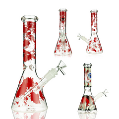 10" Scary Bloody Glass Beaker Bong Waterpipe - (1 Count)