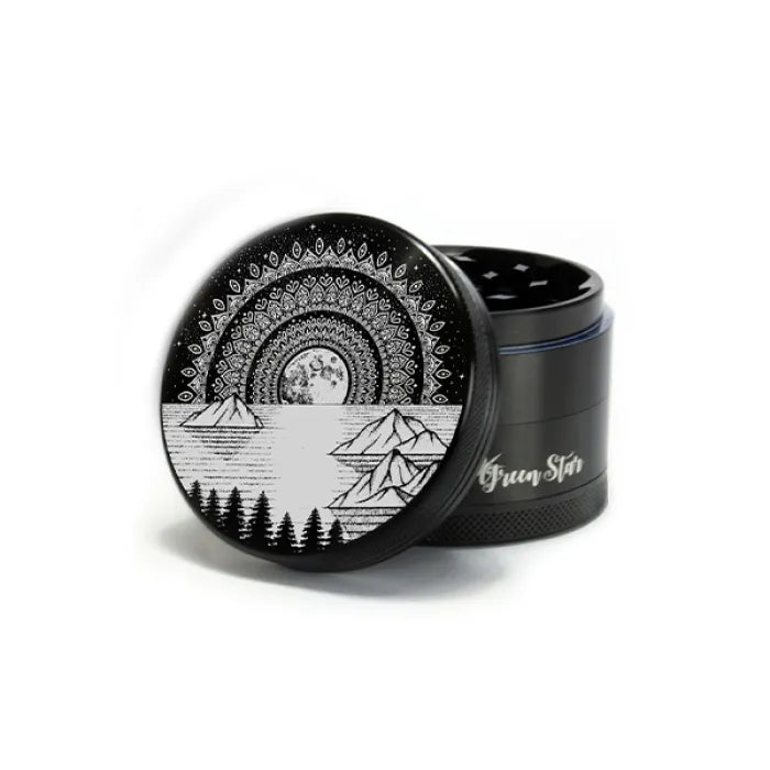 GREEN STAR 2.5" GRINDER - MOUNTAIN MANDALA SCENE