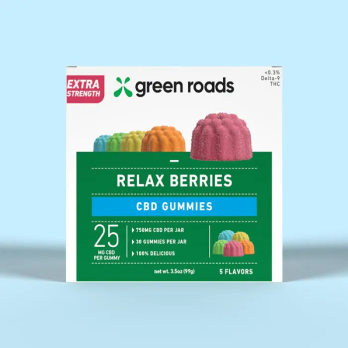 GREEN ROAD RELAX BERRIES EXTRA STRENGTH 30PC 750MG