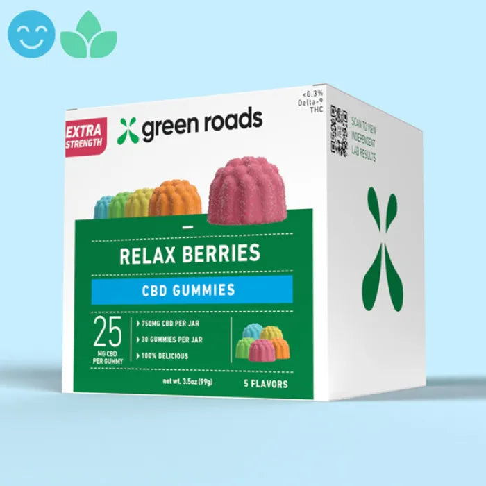 GREEN ROAD RELAX BERRIES EXTRA STRENGTH 30PC 750MG