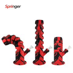 11.6" Waxmaid Springer Collapsible Silicone Water Pipe - Various Colors - (1 Count)