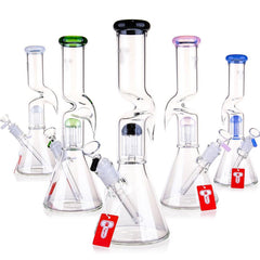 12" Single Kink Tree Arm Perc Waterpipe - Colors May Vary - (1 Count)