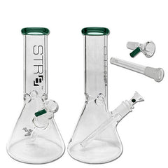12" STR8 Water Pipe Beaker With Ice Catcher - 14mm/5mm Thick - Teal - (1 Count)