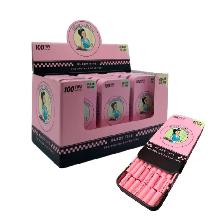 BLAZY SUSAN PINK PRE-ROLLED TIPS IN TIN 100PC/12CT