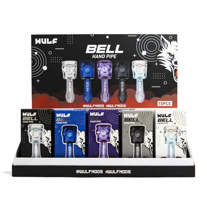 WULF GLASS BELL HAND PIPE - ASSORTED COLOR