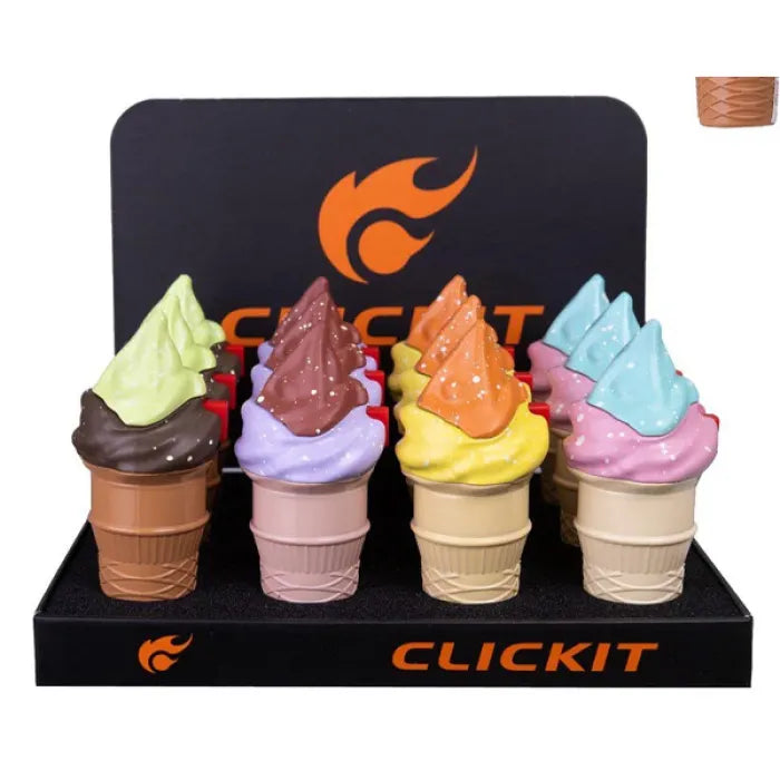 CLICKIT ICE CREAM CONE TRIPLE TORCH LIGHTER GH-9583