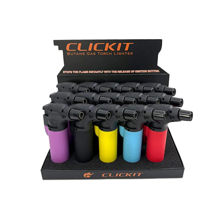 CLICKIT RUBBER GRIP SINGLE TORCH LIGHTER GH-10877A