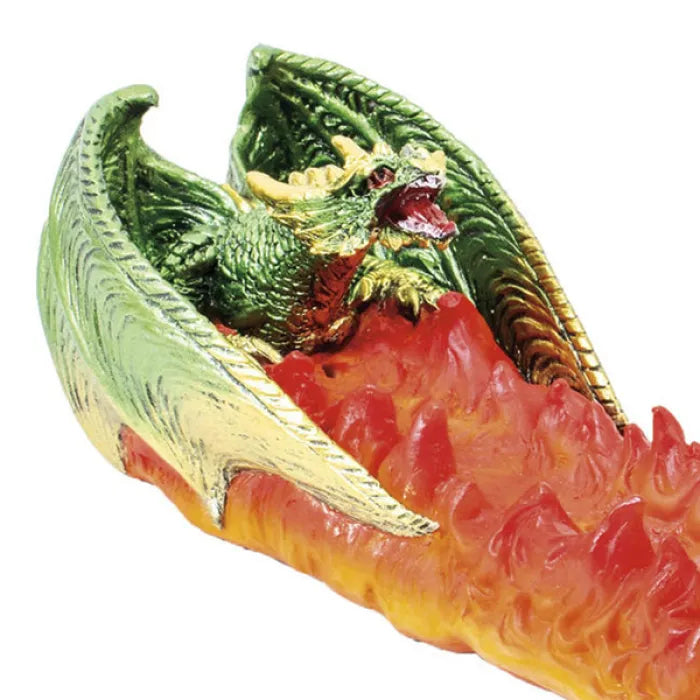 FUJIMA POLYSTONE INCENSE BURNER IB92 - GREEN DRAGON VOLCAN
