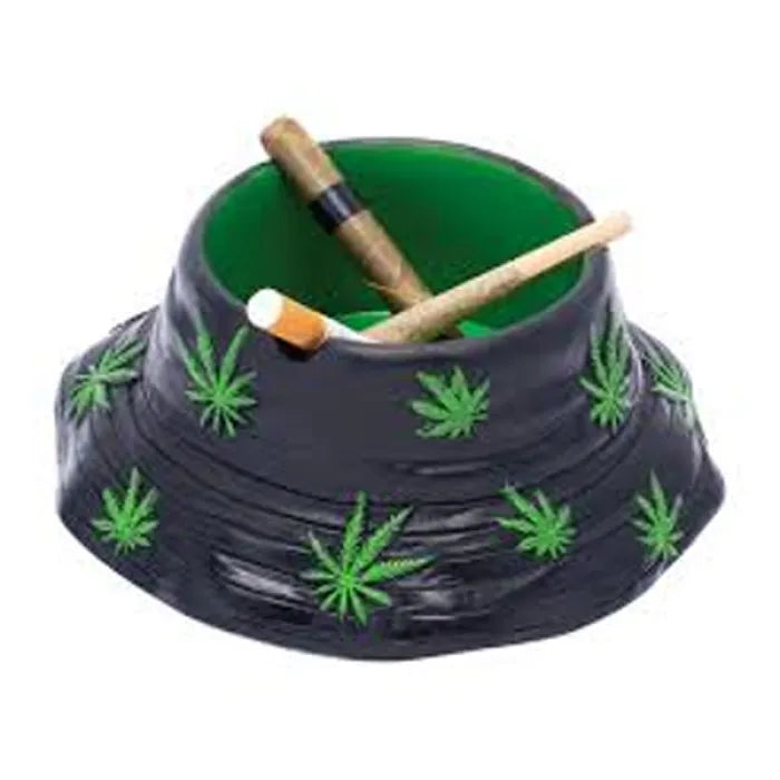 FUJIMA 6IN BLACK & GREEN LEAF BUCKET HAT ASHTRY LT242