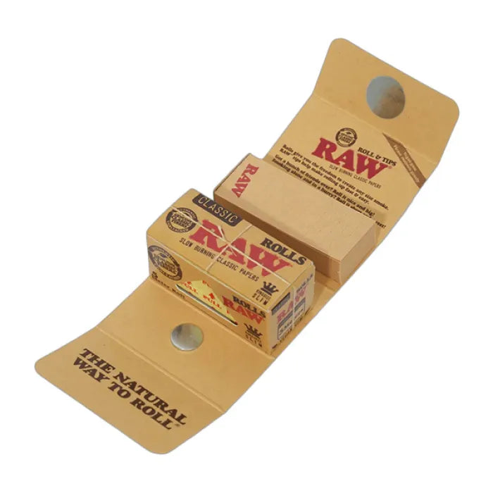 RAW CLASSIC KING SIZE SLIM ROLL WITH FLAT TIPS - MASTERPEACE