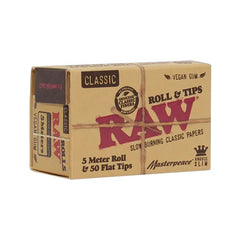RAW CLASSIC KING SIZE SLIM ROLL WITH FLAT TIPS - MASTERPEACE