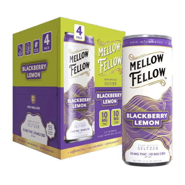 MELLOW FELLOW SELTZER BEVERAGE D9+CBD 20MG 4CT