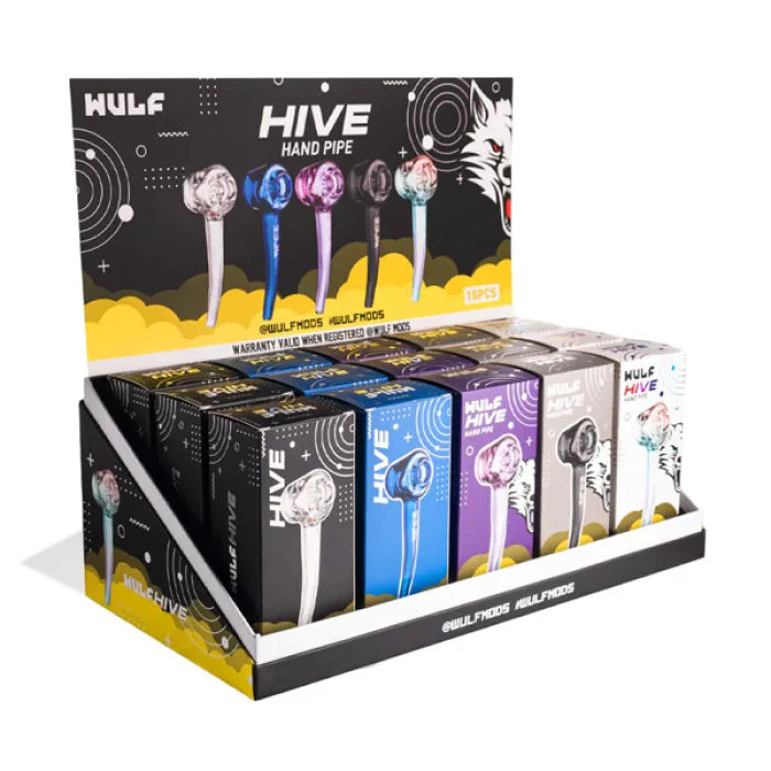 WULF GLASS HIVE HAND PIPE - ASSORTED COLOR