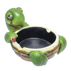 FUJIMA 6IN STOND TURTLE POLYSTONE ASHTRAY LT223