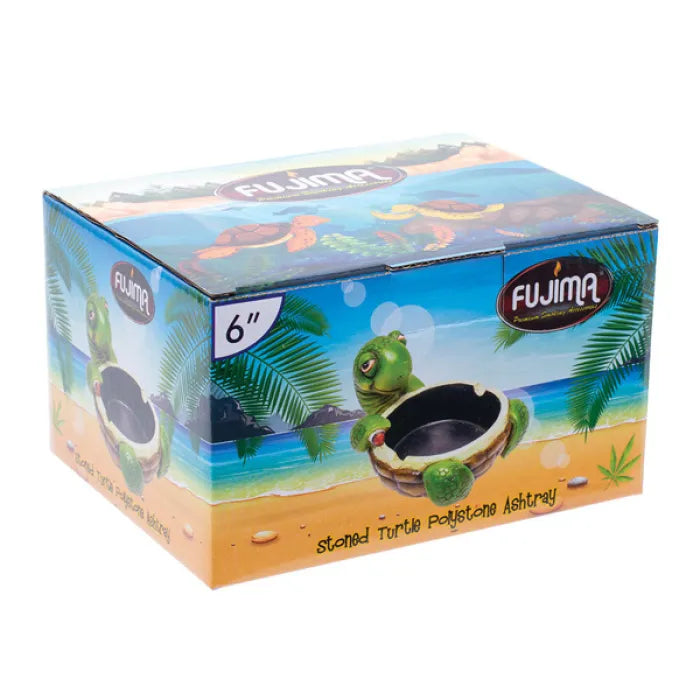 FUJIMA 6IN STOND TURTLE POLYSTONE ASHTRAY LT223