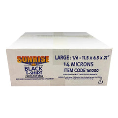 SUNRISE BLACK T-SHIRT CARRY OUT BAGS - LARG