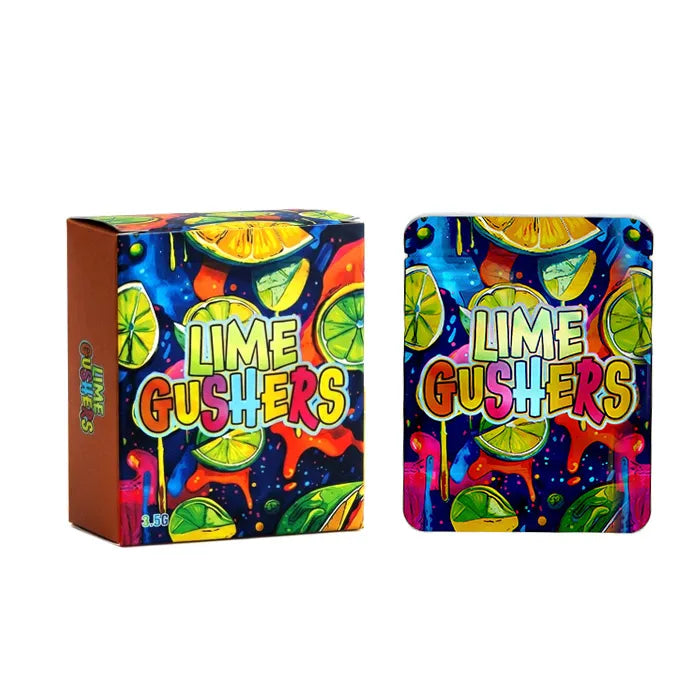 SMOKE PROOF BAGS W/ BOX KIT - LIME GUSHERS