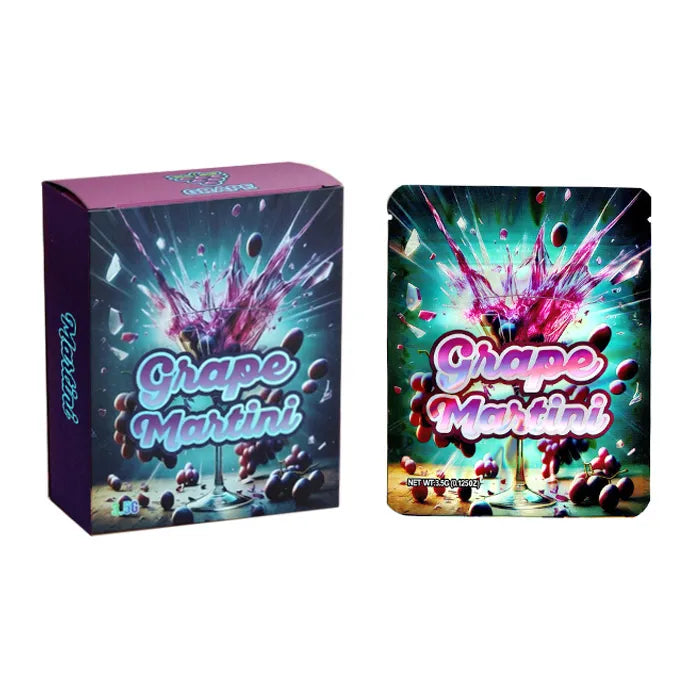 SMOKE PROOF BAGS W/ BOX KIT - GRAPE MARTINI