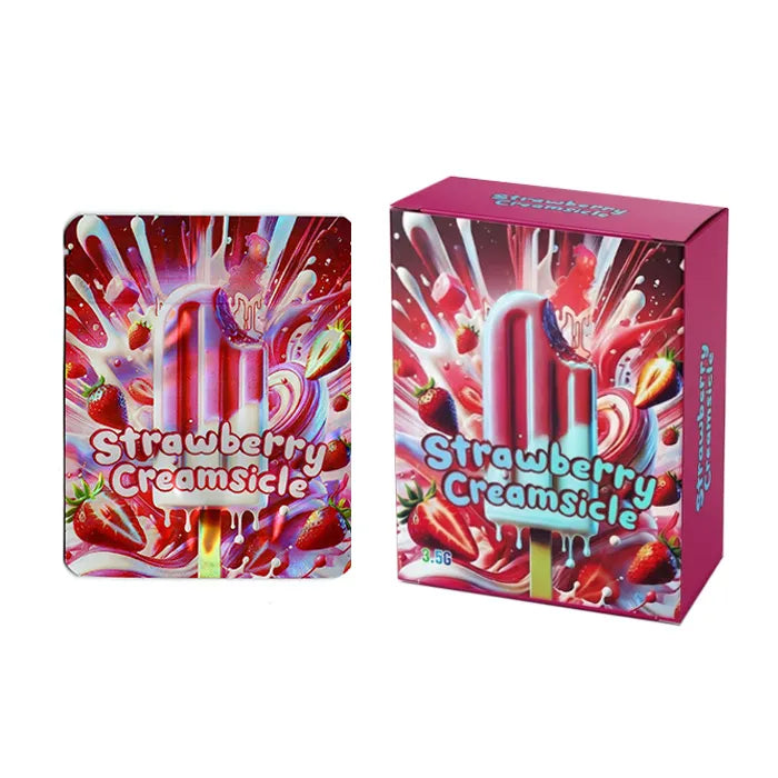 SMOKE PROOF BAGS W/ BOX KIT - STRAWBERRY CREAMSICLE