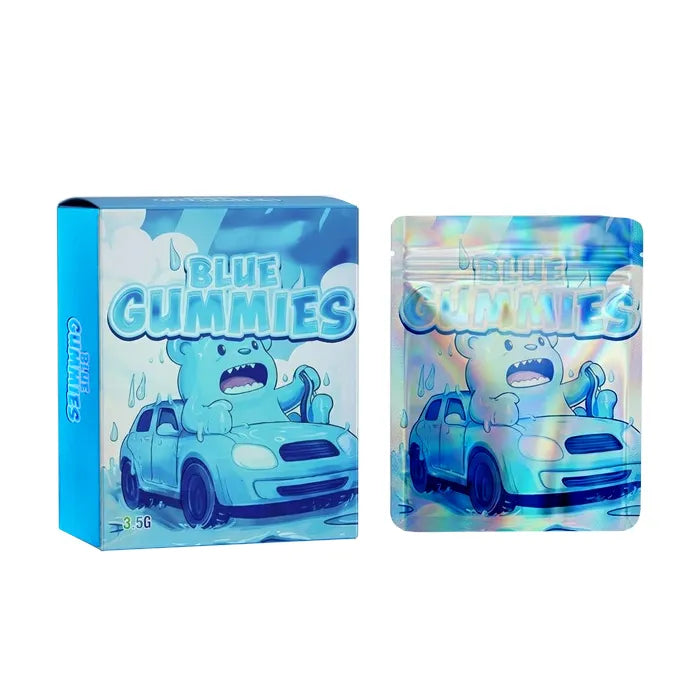 SMOKE PROOF BAGS W/ BOX KIT - BLUE GUMMIES