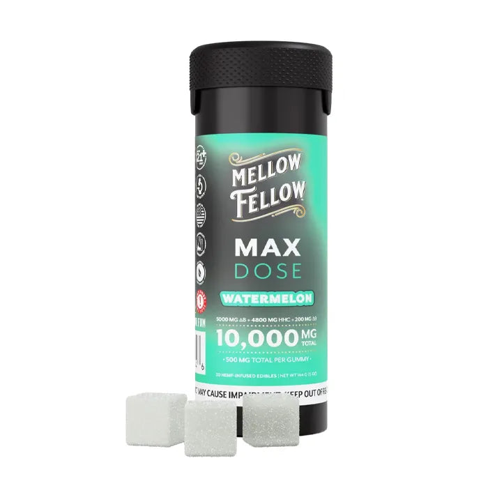 MELLOW FELLOW MAX DOSE GUMMIES D8+HHC+D9 10,000MG 20PC