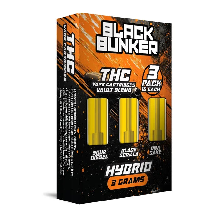 BLACK BUNKER THC CARTRIDGE 3G 3PK 5CT
