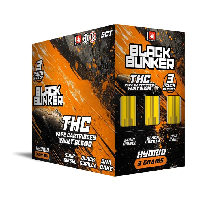 BLACK BUNKER THC CARTRIDGE 3G 3PK 5CT