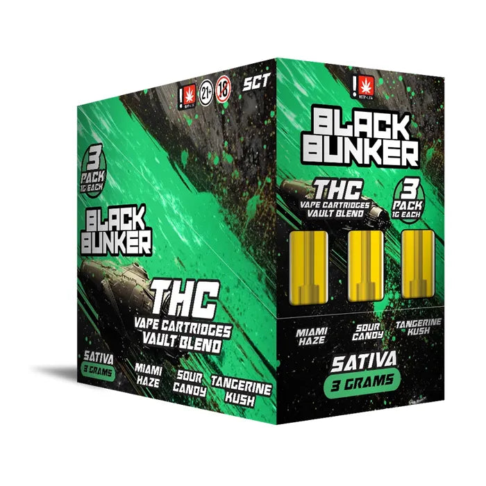 BLACK BUNKER THC CARTRIDGE 3G 3PK 5CT