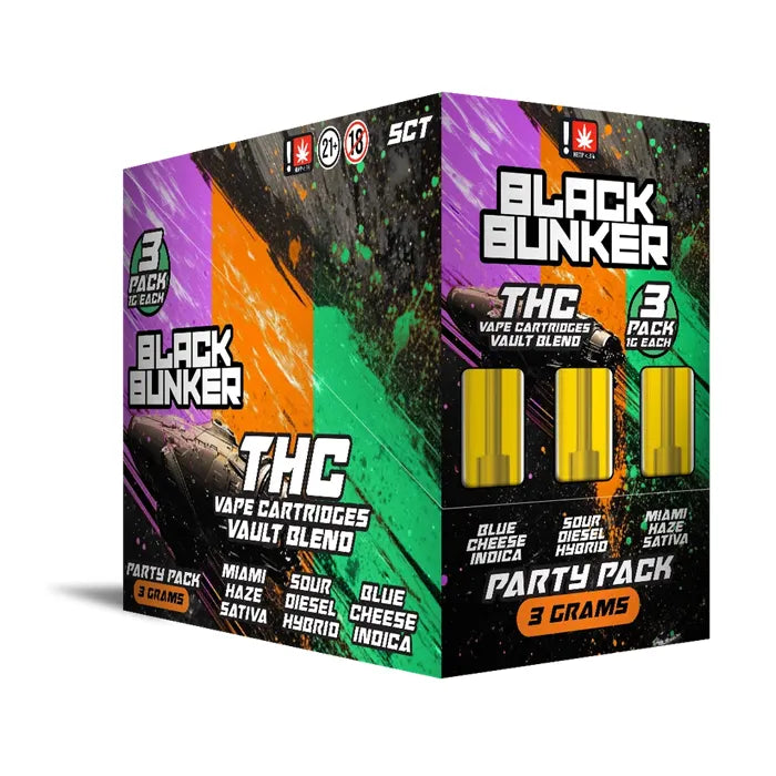 BLACK BUNKER THC CARTRIDGE 3G 3PK 5CT