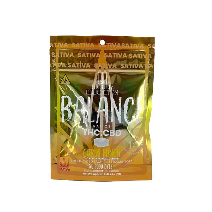 HIGHER EDUCATION BALANCE GUMMIES THC CBD 10MG 10PC