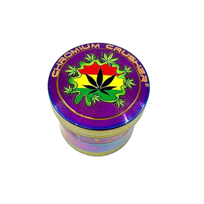 CHROMIUM GRINDER WITH LEAF DESIGN 1.8'' 70270L - RAINBOW