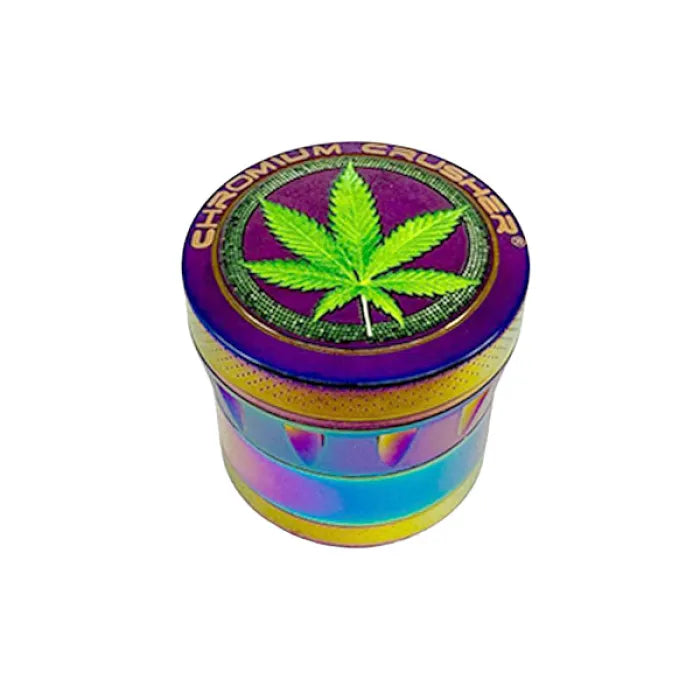 CHROMIUM GRINDER WITH LEAF DESIGN 1.8'' 70270L - RAINBOW