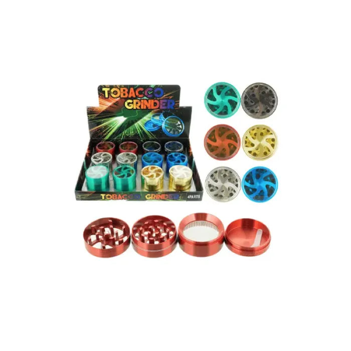 GRINDER 4 PARTS WITH CLEAR TOP AND LIGHTNING WHEEL 55MM GR135-55GM