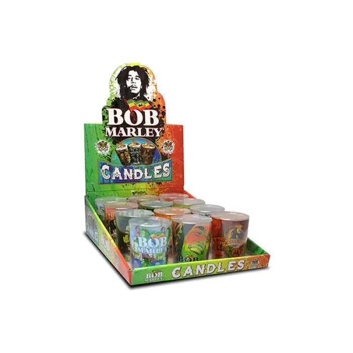 BOB MARLEY LARGE ROUND SHOT GLASS CANDLES