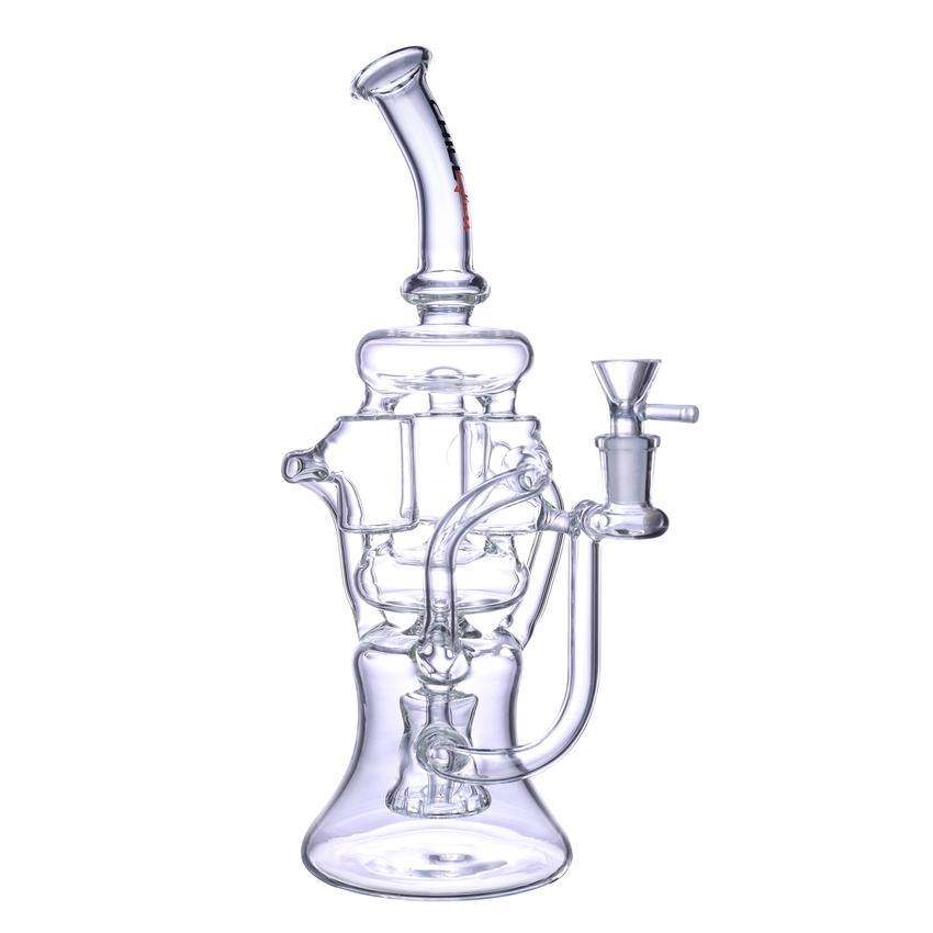 13" Chill glass Cylinder Perc Recycler Waterpipe - Colors May Vary -  (1 Count)