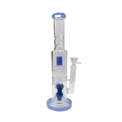 14” Double Matrix Shower Perc Glass Water Pipe - (1 Count)