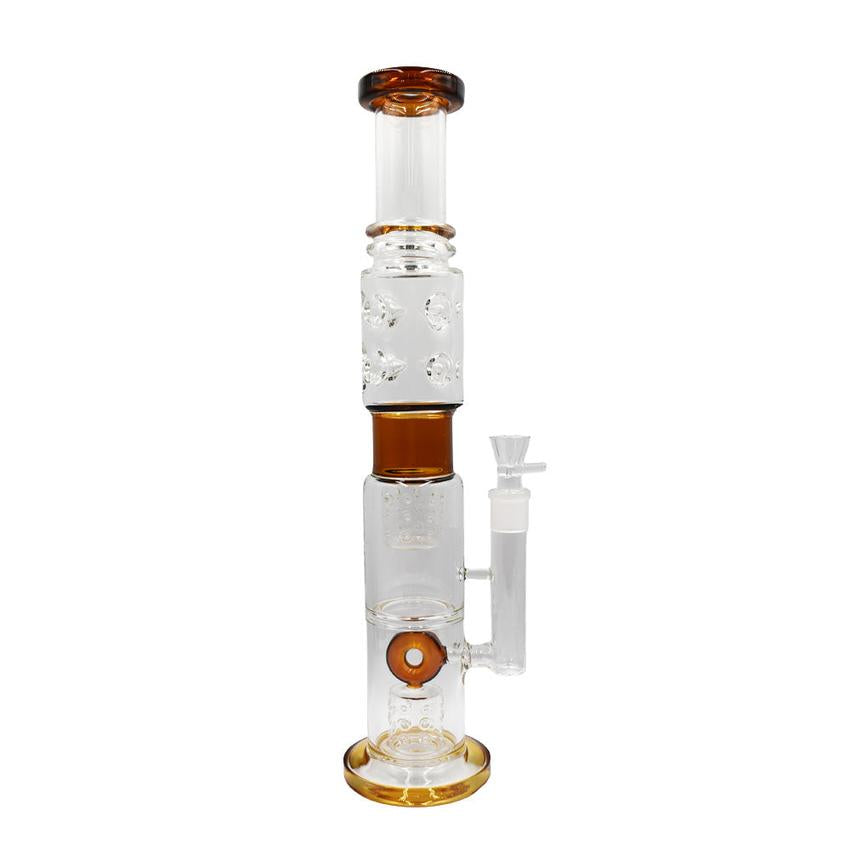 18" Inline Donut Perc Swiss Waterpipe - Colors May Vary - (1 Count)