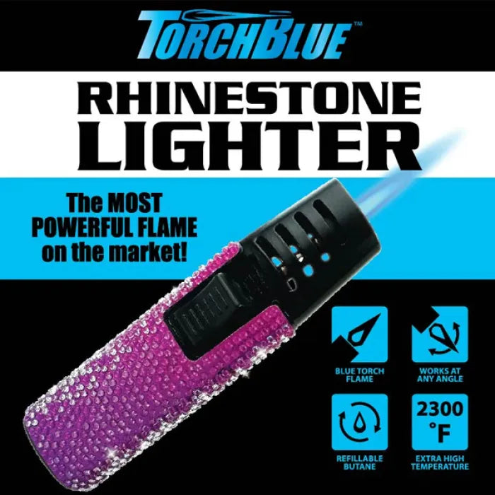 TORCHBLUE SLIDE LIGHTER 25140 - RHINESTONE