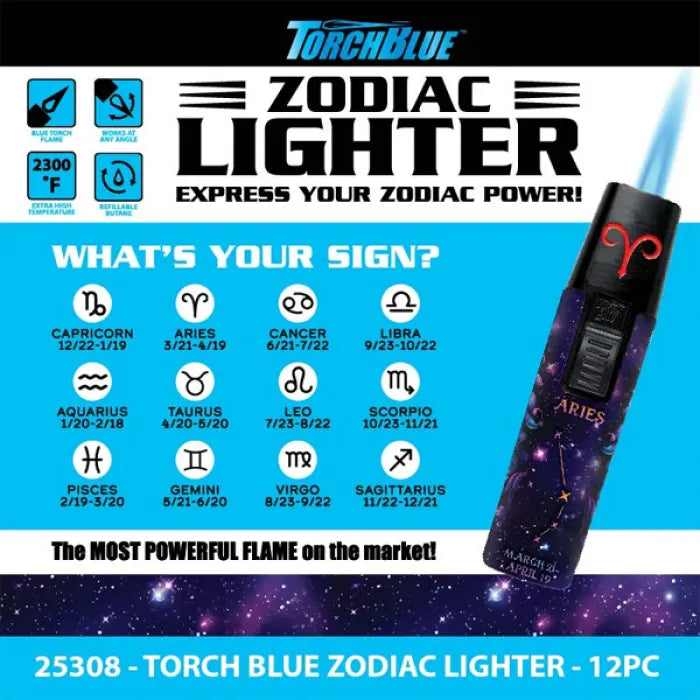 TORCHBLUE METALLIC LIGHTER 25308 - ZODIAC